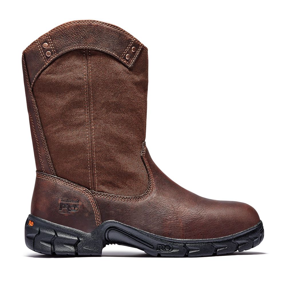 Timberland Pro Μποτακια Ανδρικα Καφε - Excave Wellington Steel Toe - Greece 4038526-UD